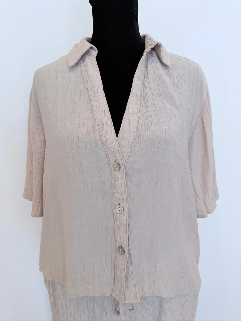 Zara Linen-Blend Pants Set (Top & Bottoms)